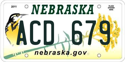 NE license plate ACD679