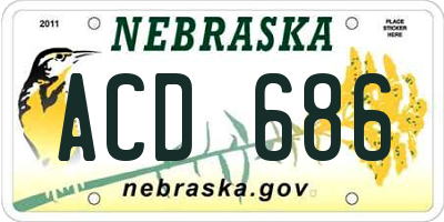 NE license plate ACD686