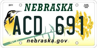 NE license plate ACD691