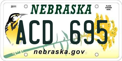 NE license plate ACD695