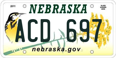 NE license plate ACD697