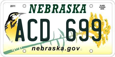 NE license plate ACD699