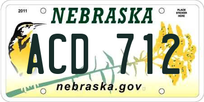 NE license plate ACD712