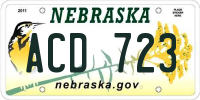 NE license plate ACD723