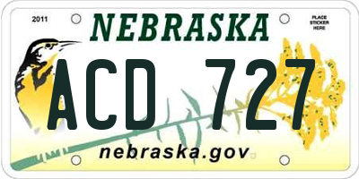 NE license plate ACD727