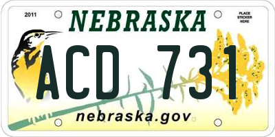 NE license plate ACD731