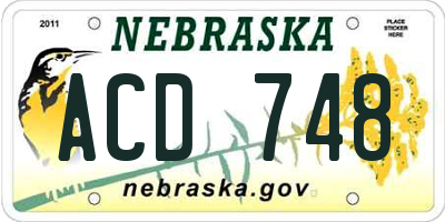 NE license plate ACD748