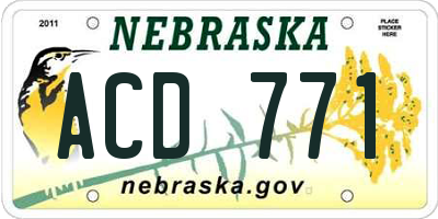 NE license plate ACD771