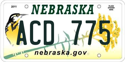 NE license plate ACD775