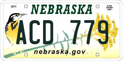 NE license plate ACD779