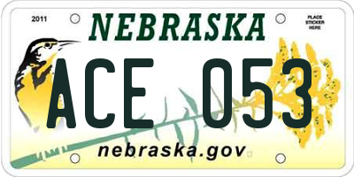 NE license plate ACE053