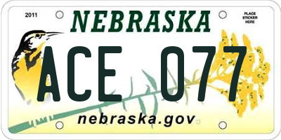 NE license plate ACE077