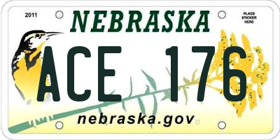 NE license plate ACE176