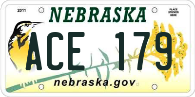 NE license plate ACE179