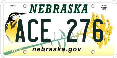 NE license plate ACE276