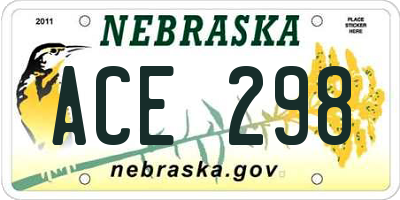 NE license plate ACE298