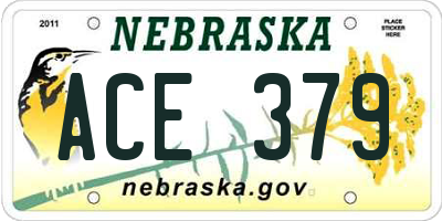 NE license plate ACE379