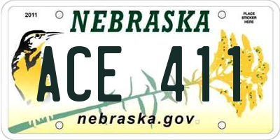 NE license plate ACE411