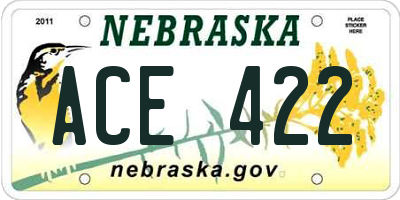 NE license plate ACE422