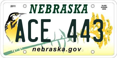 NE license plate ACE443