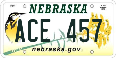 NE license plate ACE457