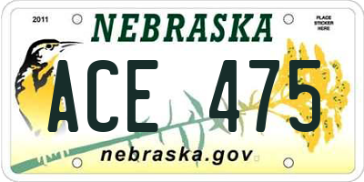 NE license plate ACE475