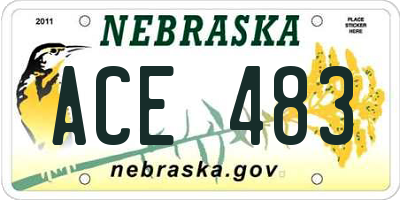NE license plate ACE483