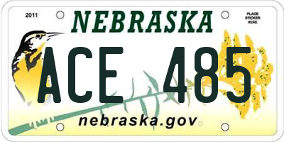 NE license plate ACE485