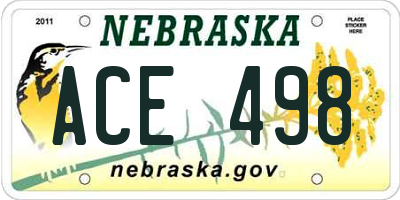 NE license plate ACE498