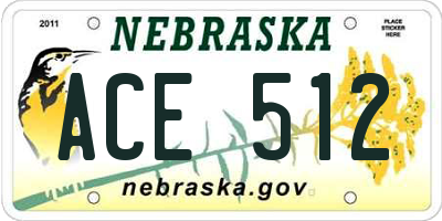 NE license plate ACE512