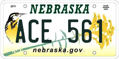 NE license plate ACE561