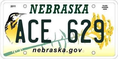 NE license plate ACE629