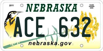 NE license plate ACE632