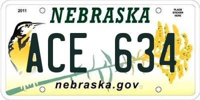 NE license plate ACE634