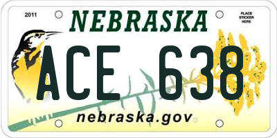 NE license plate ACE638