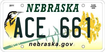 NE license plate ACE661