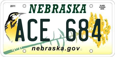 NE license plate ACE684
