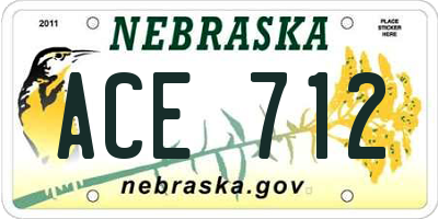 NE license plate ACE712