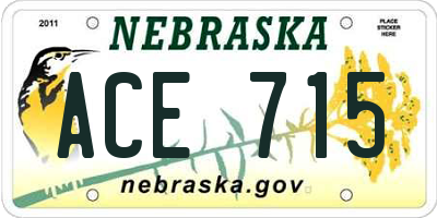 NE license plate ACE715