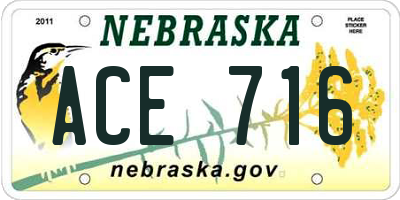 NE license plate ACE716
