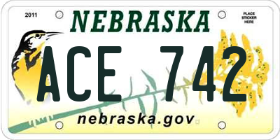 NE license plate ACE742