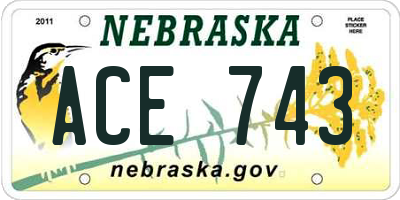 NE license plate ACE743