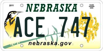 NE license plate ACE747