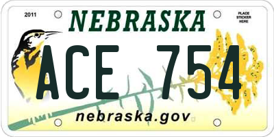 NE license plate ACE754