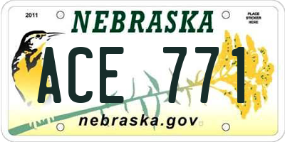 NE license plate ACE771