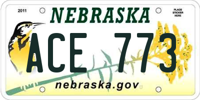 NE license plate ACE773