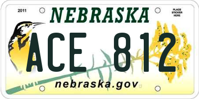 NE license plate ACE812