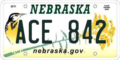 NE license plate ACE842