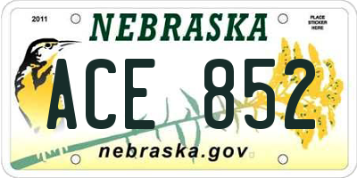 NE license plate ACE852