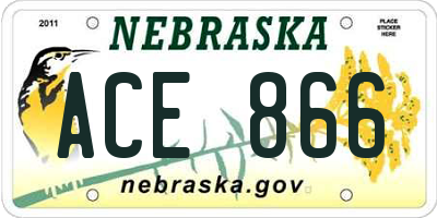 NE license plate ACE866